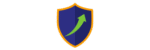 Shield with upward trending arrow, representing protection and growth for freelancers